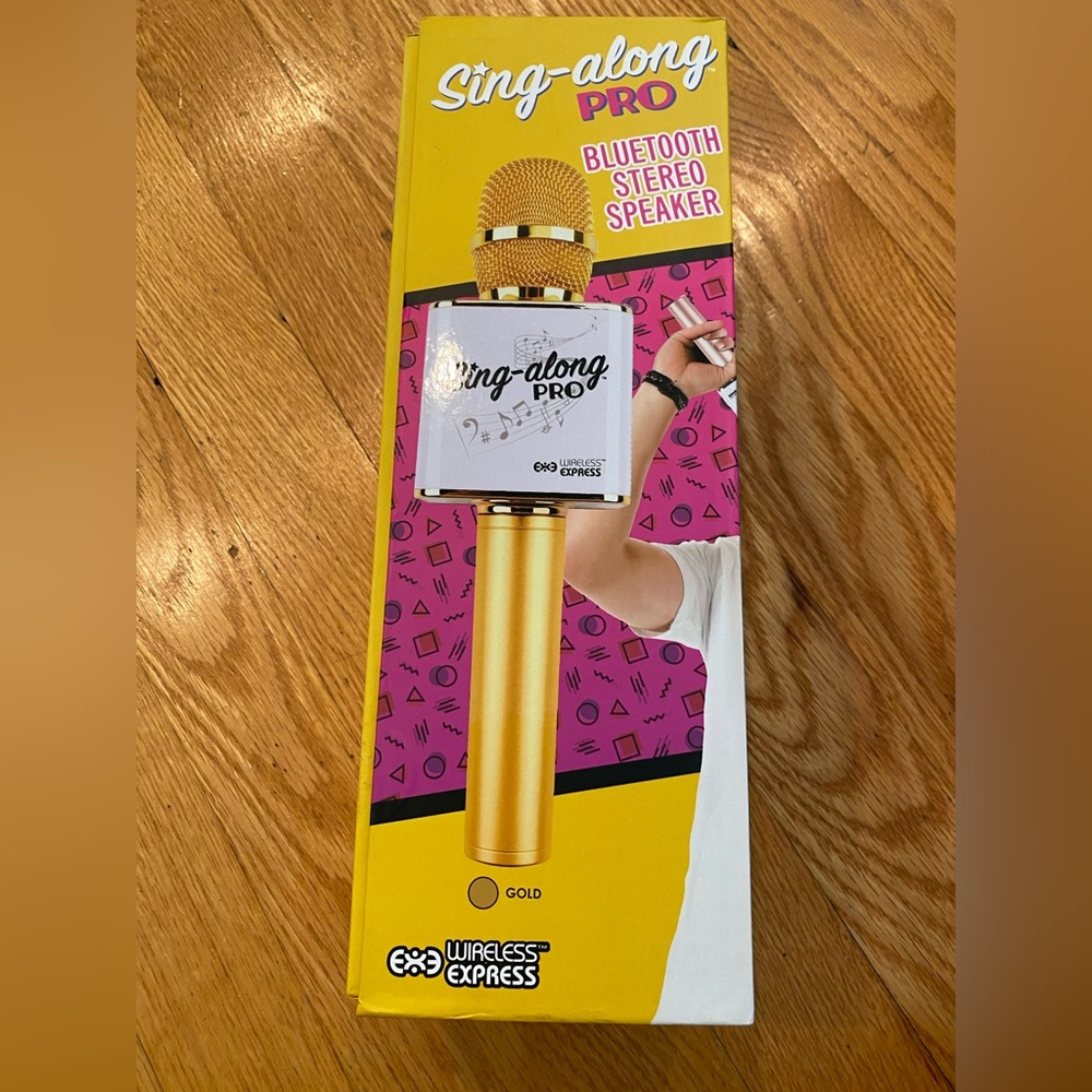 Gold Bluetooth Karaoke sing a long Microphone